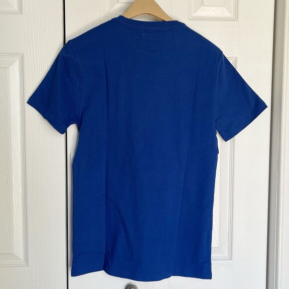 New Men's Small Jersey T-Shirt Blue Soft Cotton Short Sleeves - Picture 3 of 10